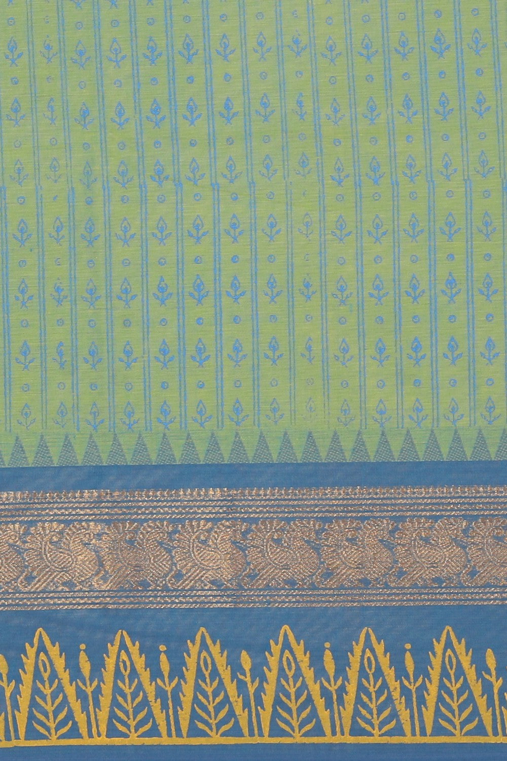 Hand block printed cotton saree