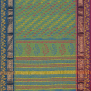Hand block printed cotton saree