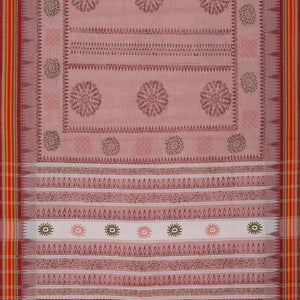 Hand block printed cotton saree