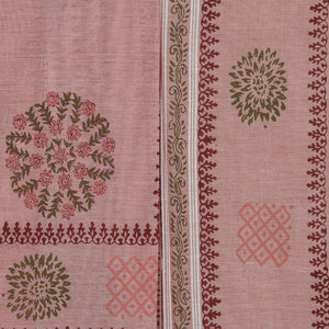 Hand block printed cotton saree