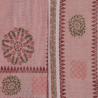 Hand block printed cotton saree