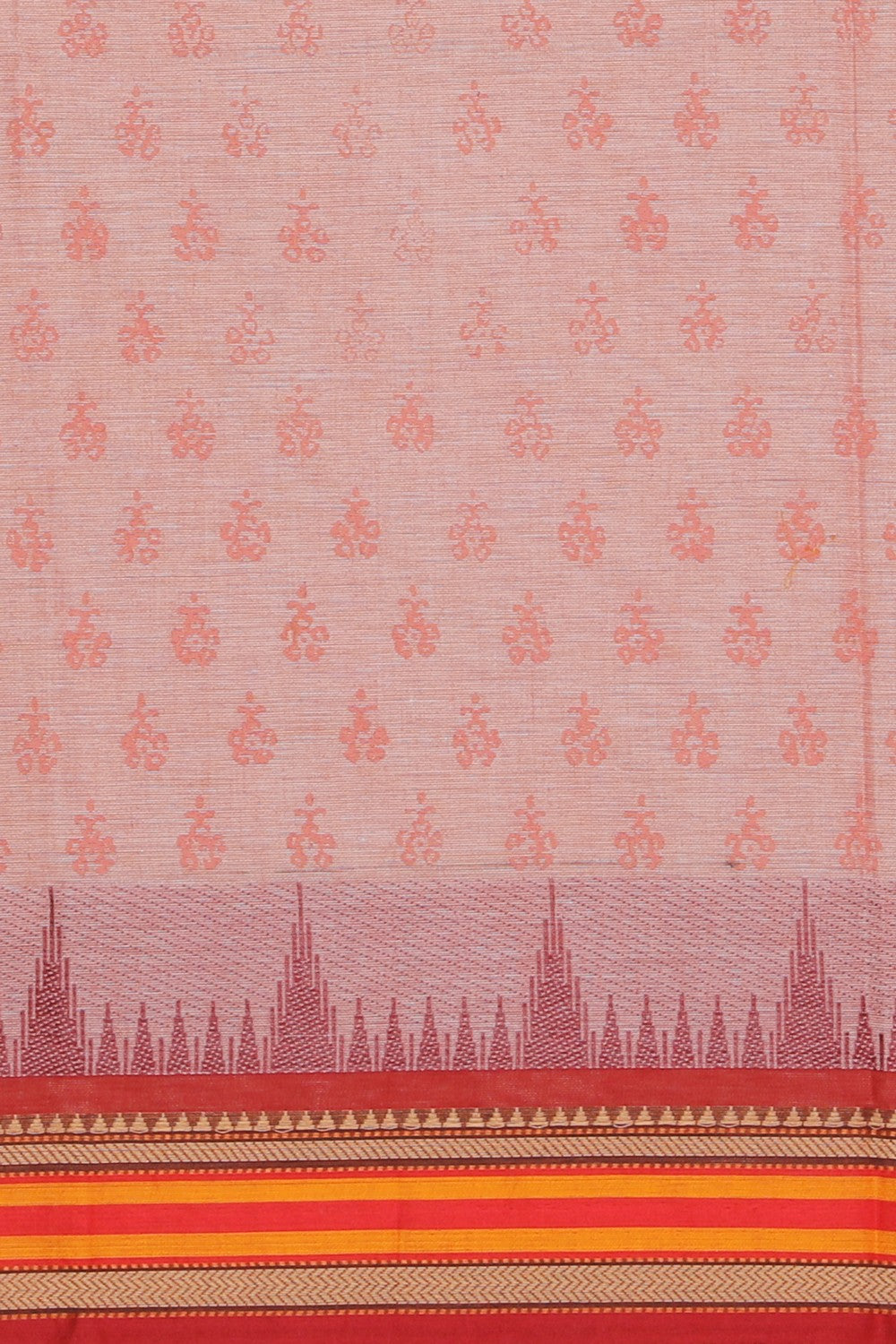 Hand block printed cotton saree