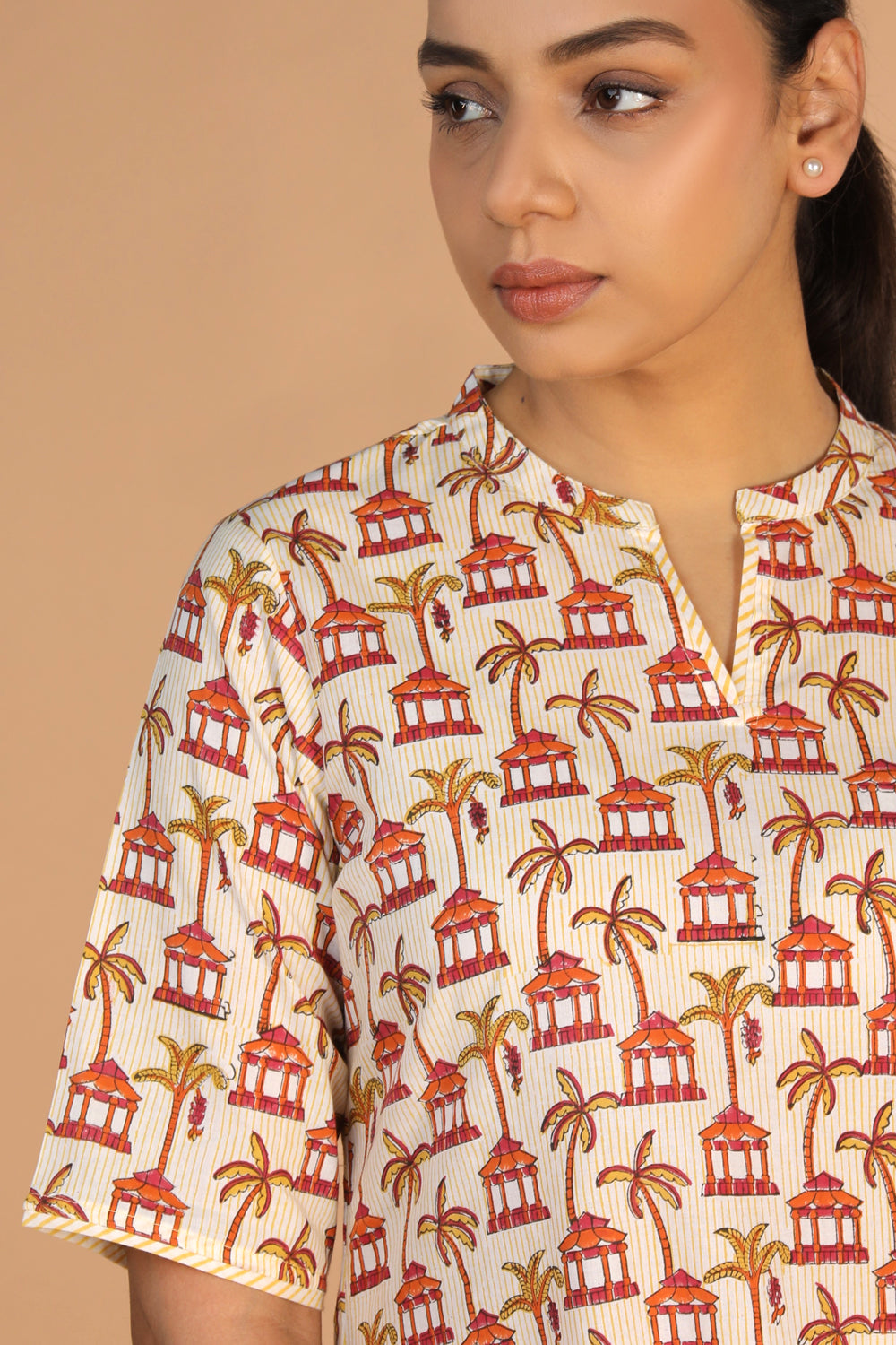 Hand block printed kurta