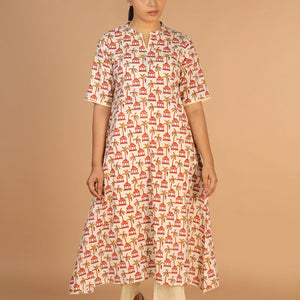 Hand block printed kurta