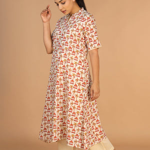 Hand block printed kurta