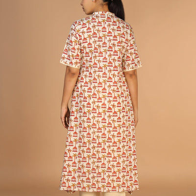 Hand block printed kurta