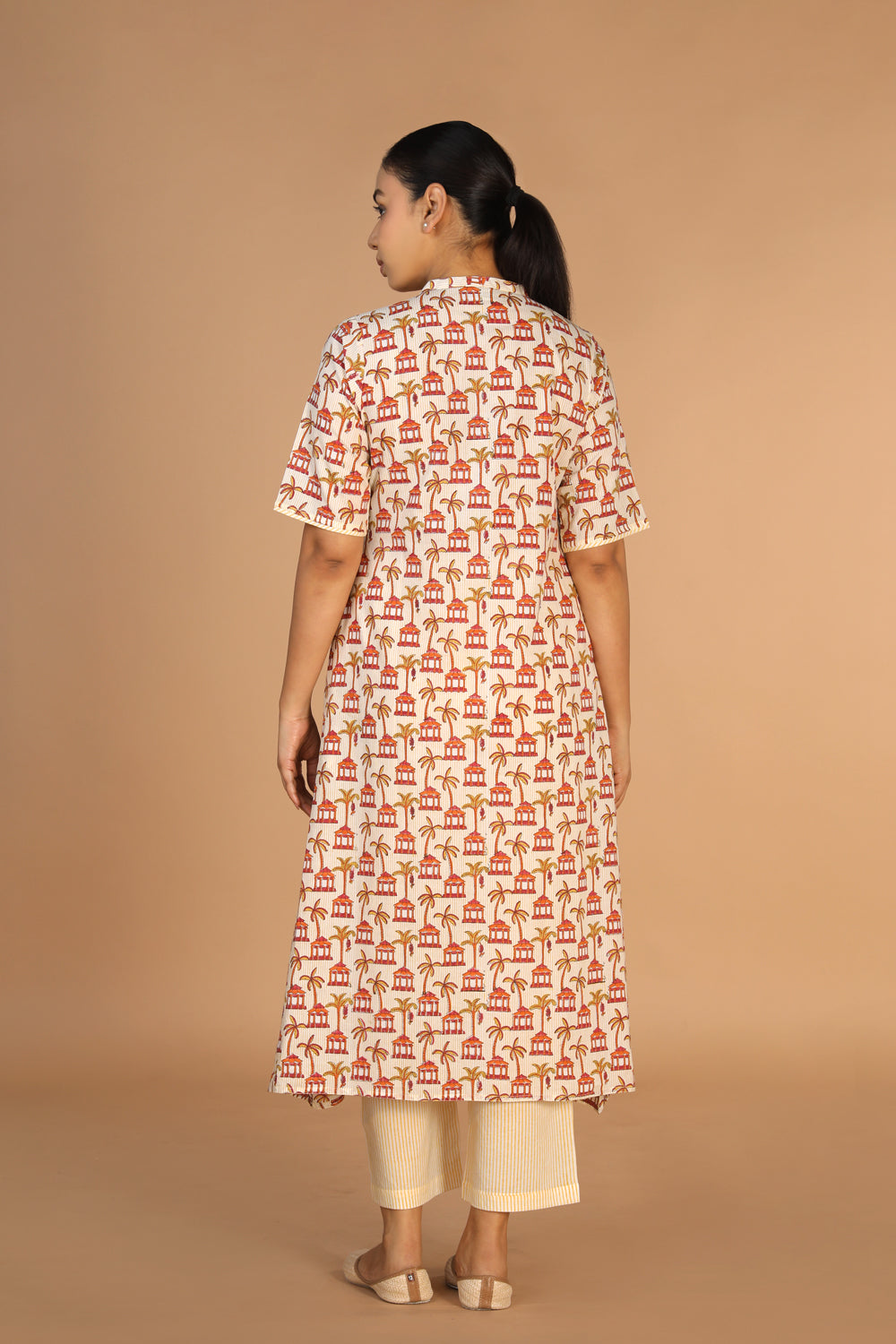 Hand block printed kurta