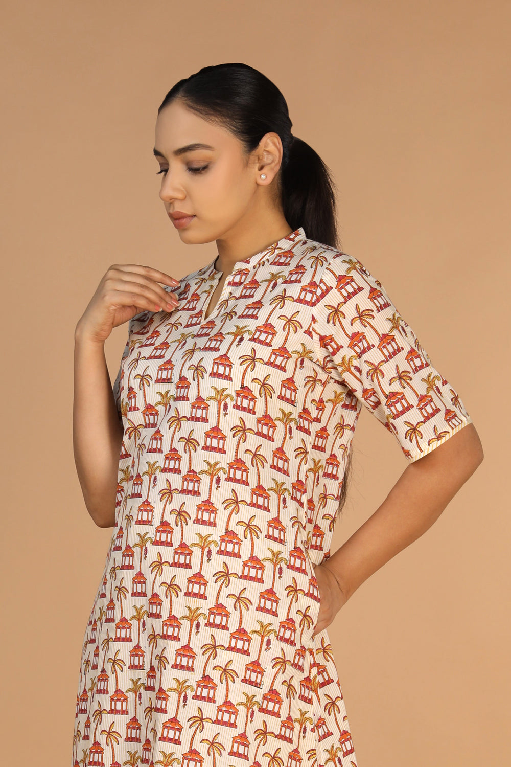 Hand block printed kurta