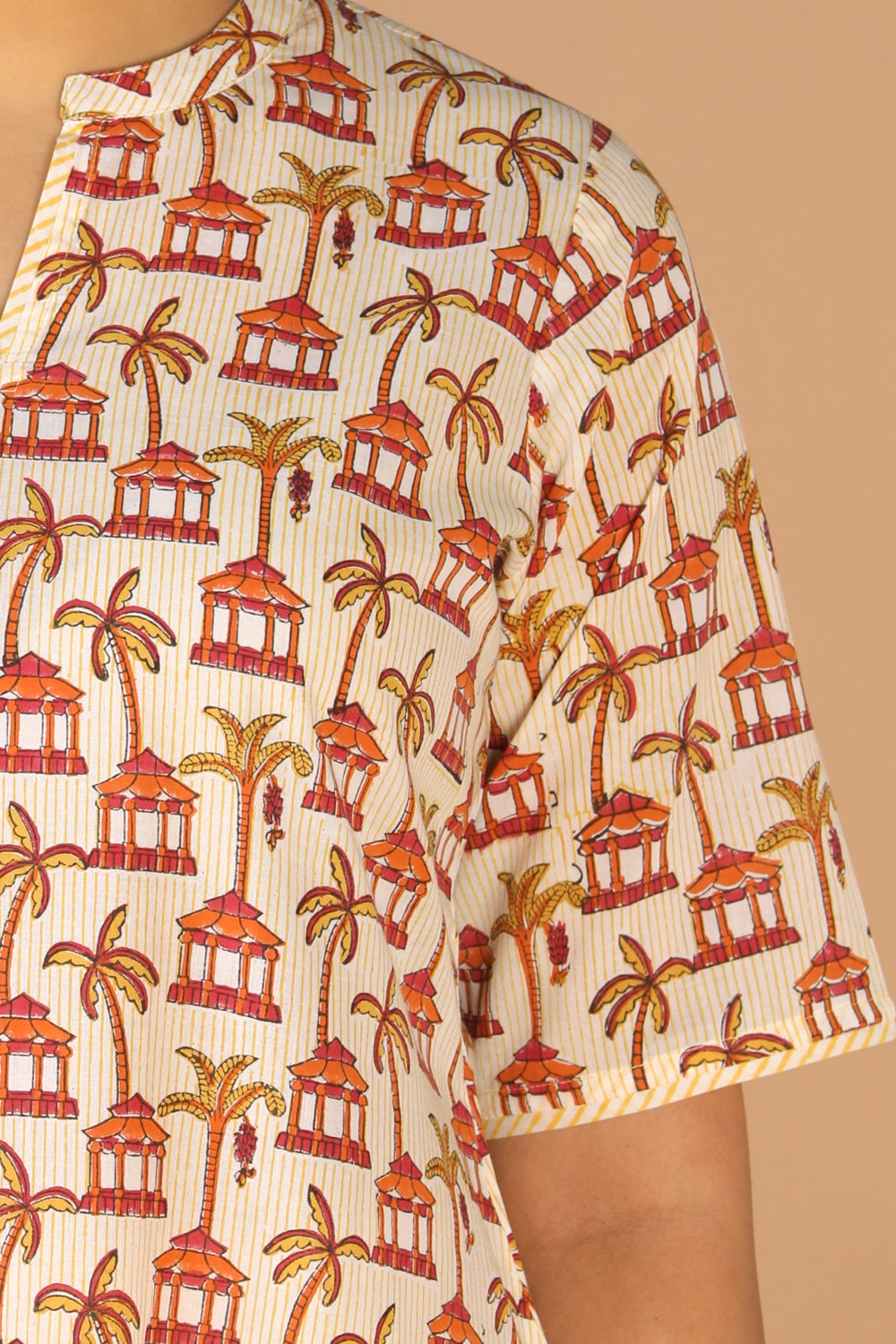 Hand block printed kurta