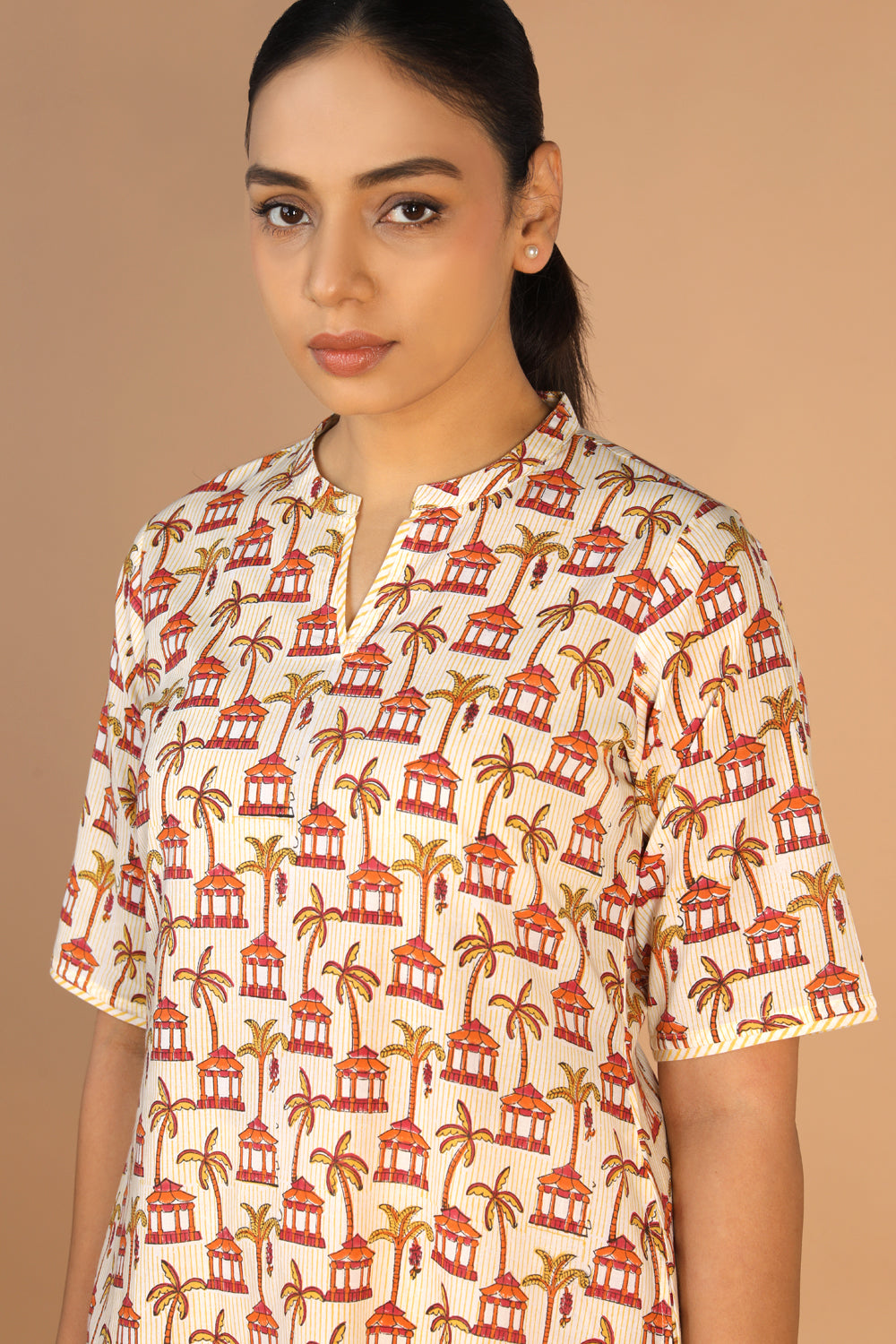 Hand block printed kurta