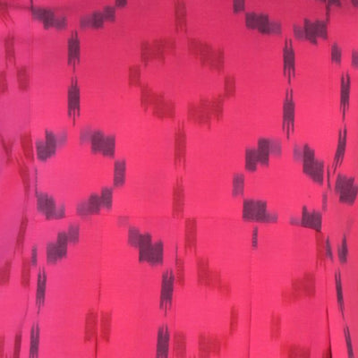 Deep Pink Cotton Pochampally Ikat Kurta