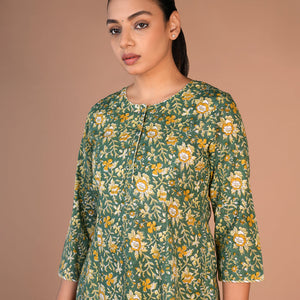 Hand block printed cotton kurti