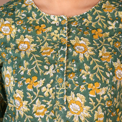 Hand block printed cotton kurti