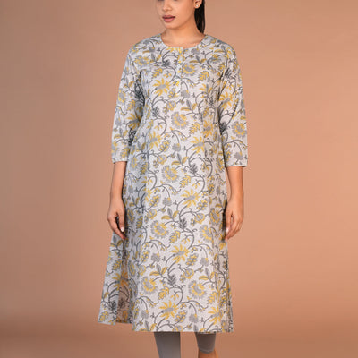 Hand block printed cotton kurti