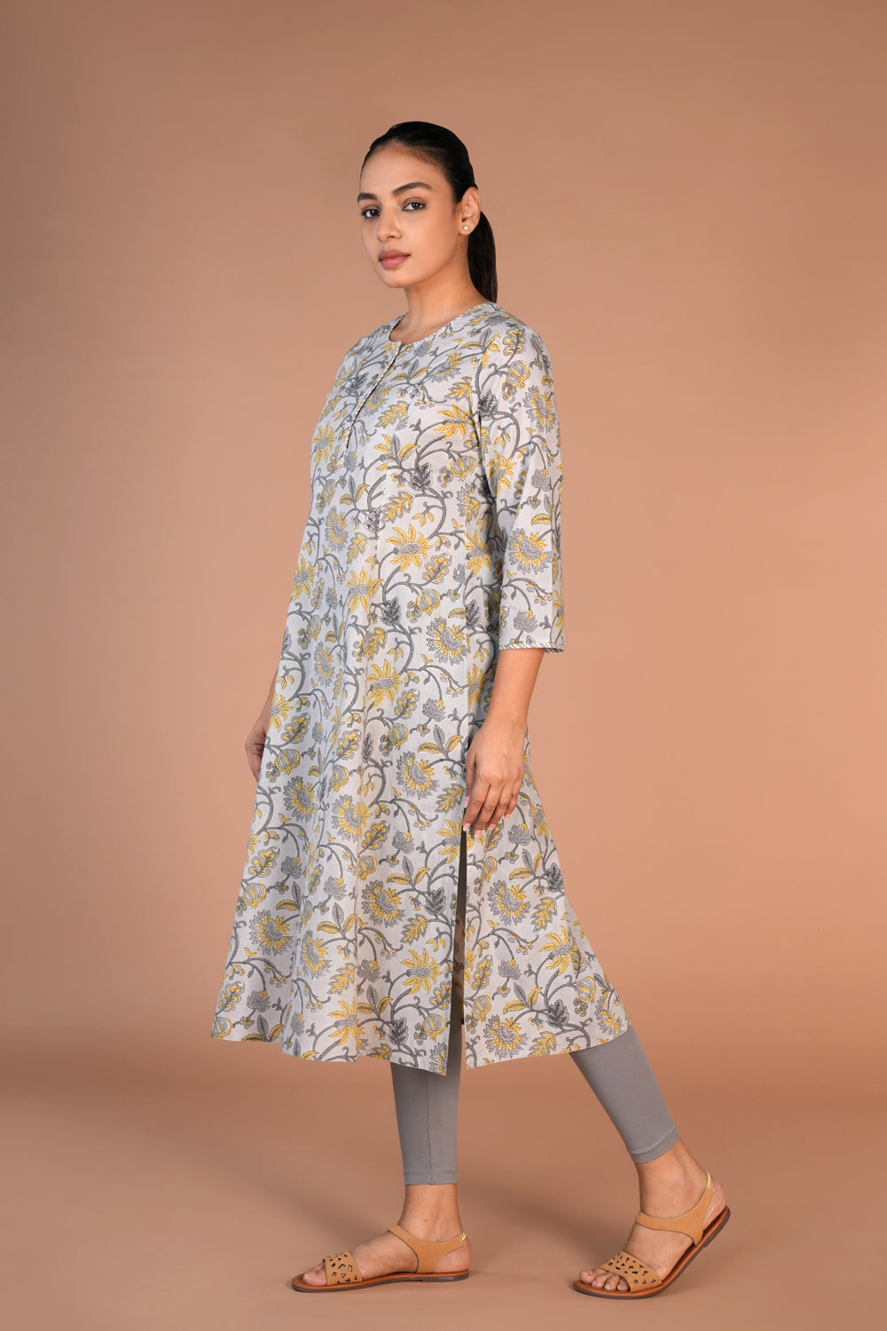 Hand block printed cotton kurti