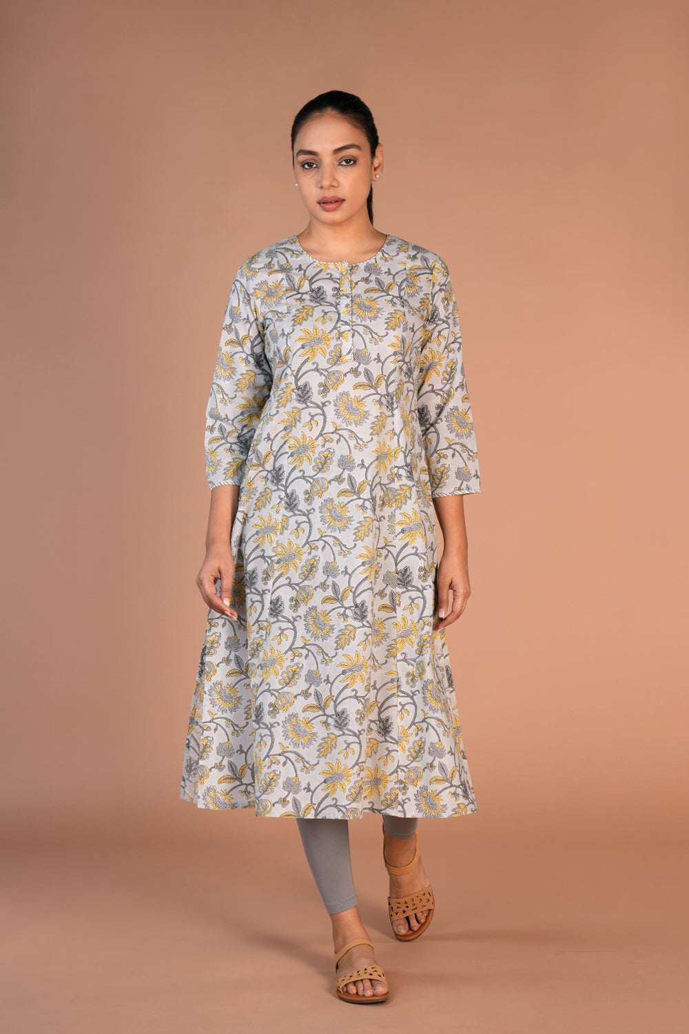 Hand block printed cotton kurti