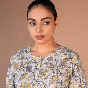 Hand block printed cotton kurti