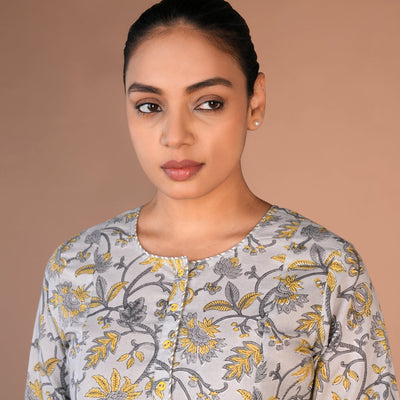 Hand block printed cotton kurti