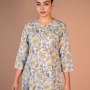 Hand block printed cotton kurti