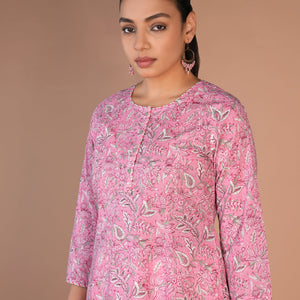 Hand block printed cotton kurti