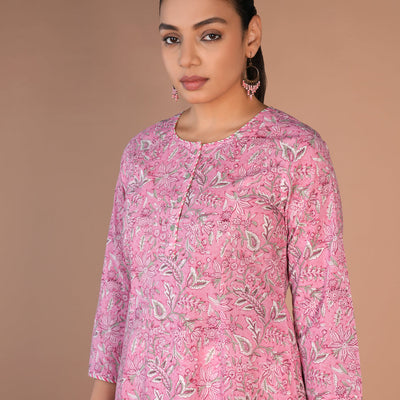 Hand block printed cotton kurti