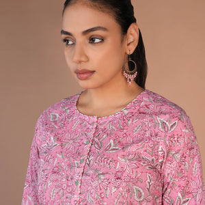 Hand block printed cotton kurti