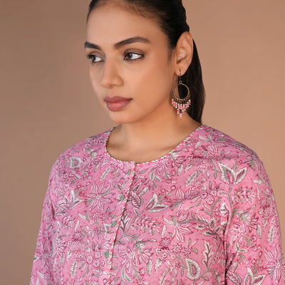 Hand block printed cotton kurti