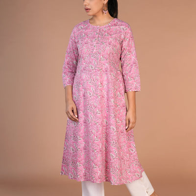 Hand block printed cotton kurti