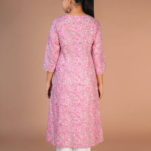 Hand block printed cotton kurti