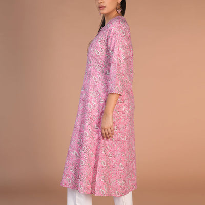 Hand block printed cotton kurti