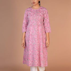 Hand block printed cotton kurti