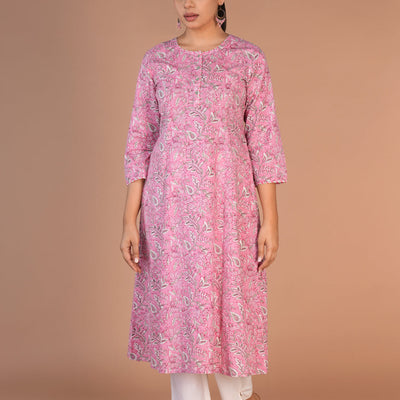 Hand block printed cotton kurti