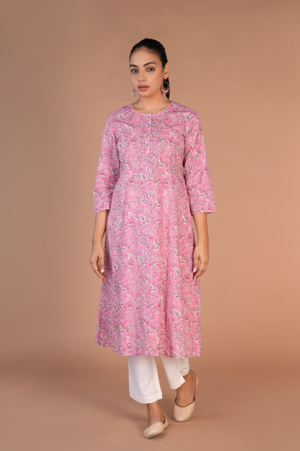 Hand block printed cotton kurti