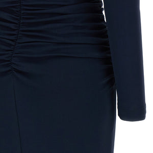 Carolina Herrera Off-shoulder 3/4 Slv Ruched Midi Dress