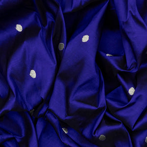 Violet Handloom Paithani Silk Saree With Coin Buttas & Muniya Motifs In Border-Violet