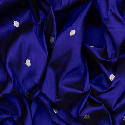 Violet Handloom Paithani Silk Saree With Coin Buttas & Muniya Motifs In Border-Violet