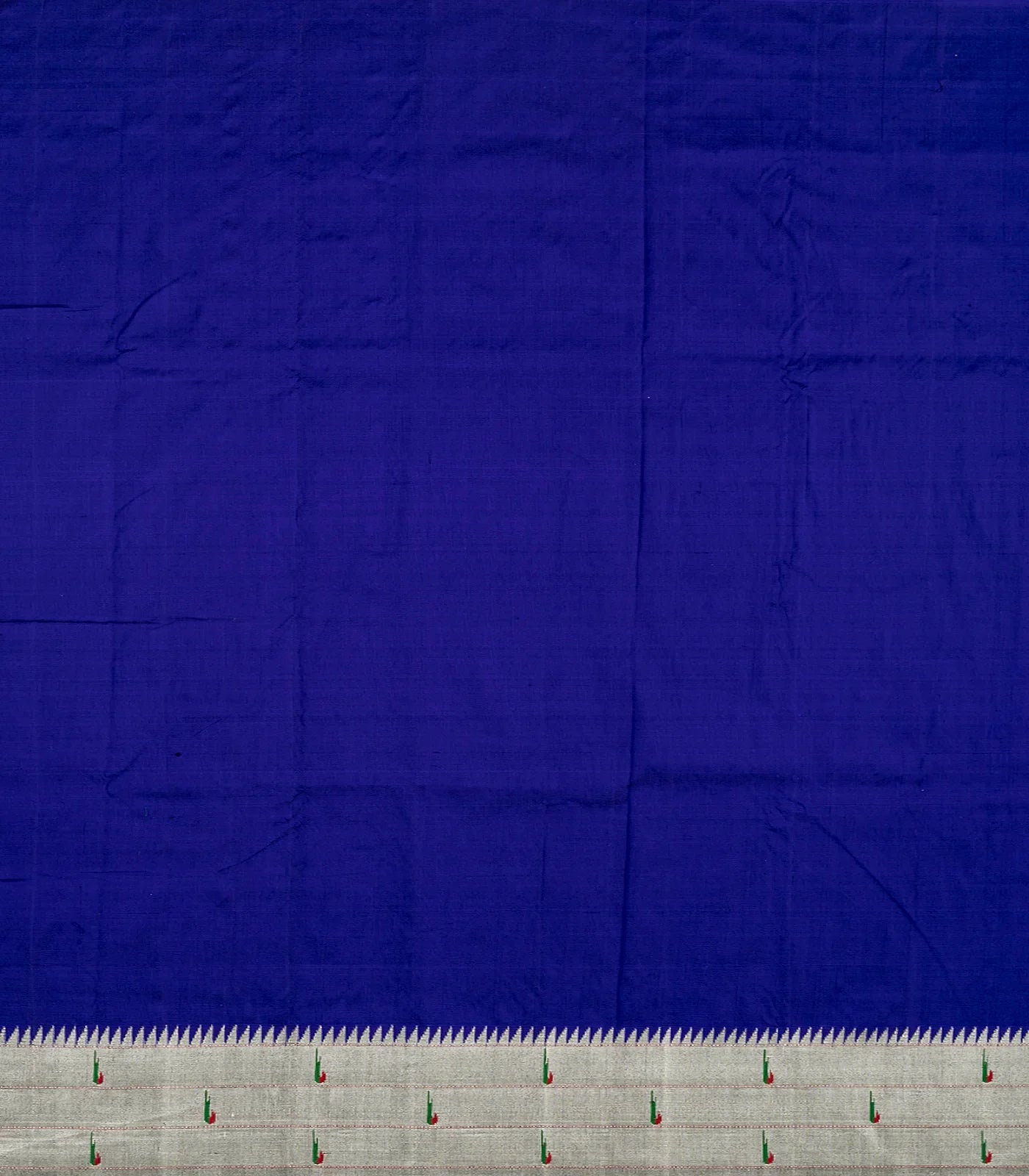 Violet Handloom Paithani Silk Saree With Coin Buttas & Muniya Motifs In Border-Violet