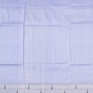 Lavender Handloom Paithani Silk Saree With Stripes & Muniya Motifs In Border-Lavander