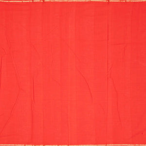 Red Handloom Paithani Silk Saree With Mango Buttas-Red