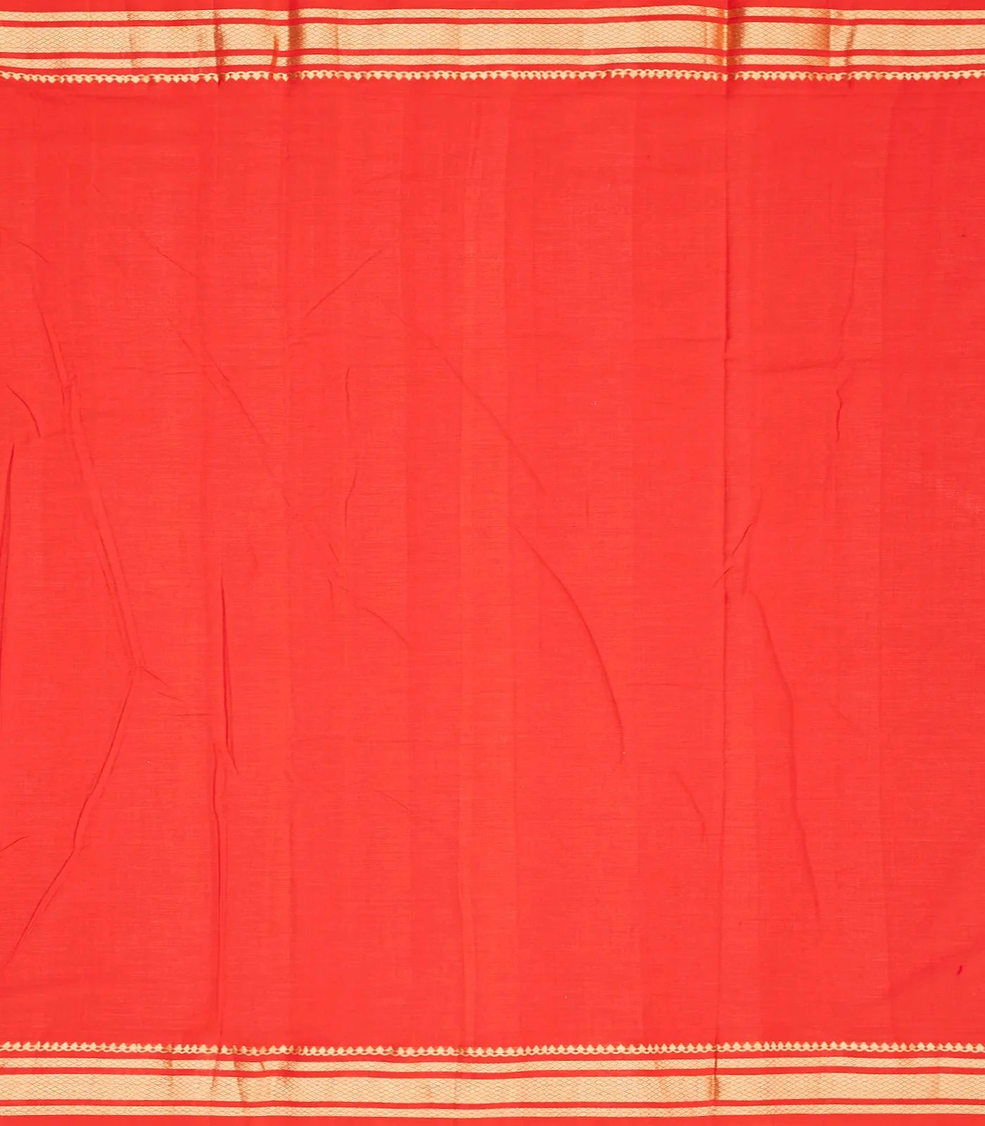 Red Handloom Paithani Silk Saree With Mango Buttas-Red