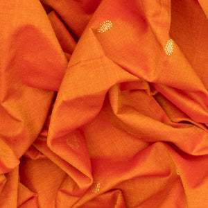 Orange Handloom Paithani Silk Saree With Mango Buttas-Orange