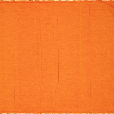 Orange Handloom Paithani Silk Saree With Mango Buttas-Orange