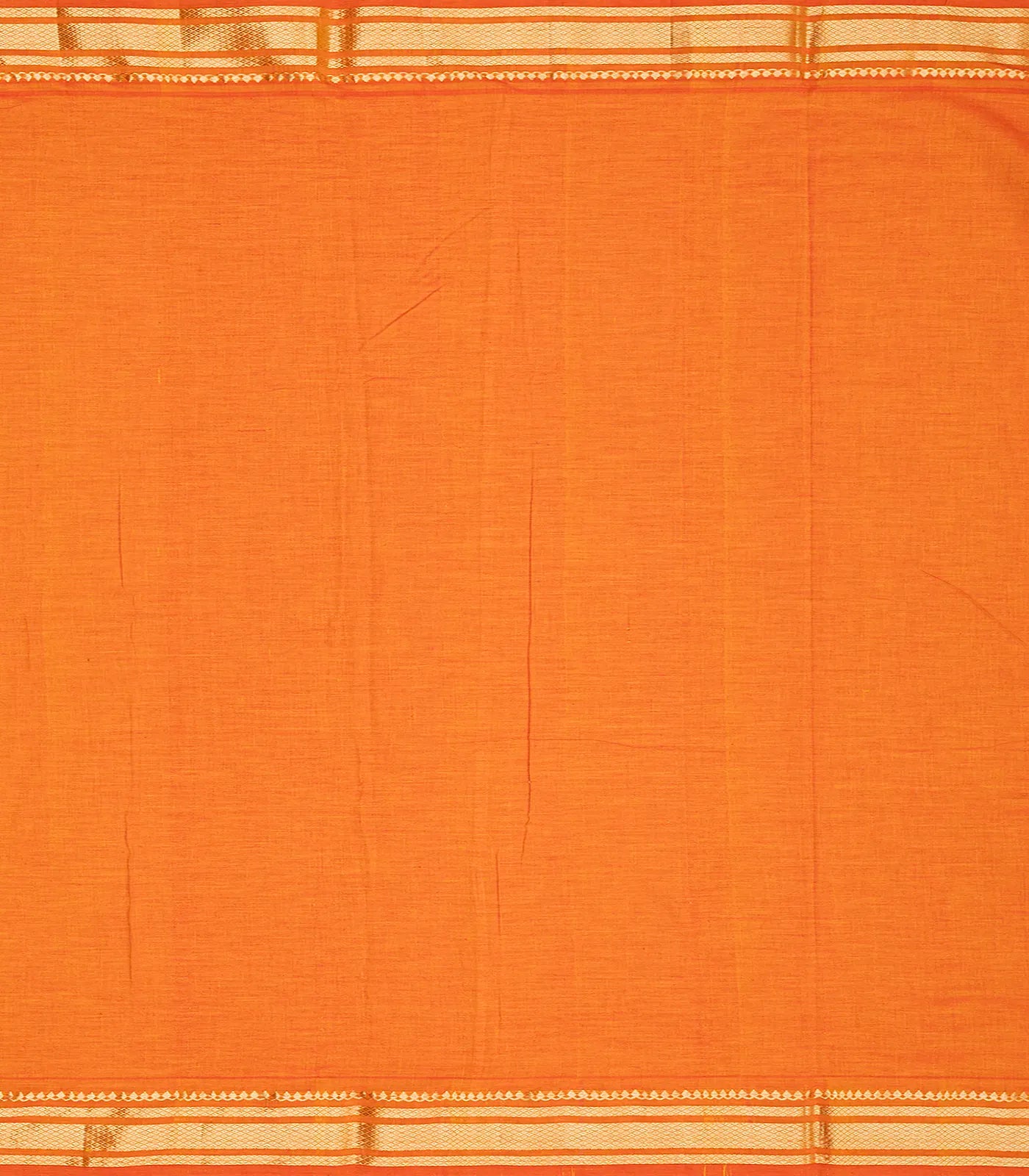 Orange Handloom Paithani Silk Saree With Mango Buttas-Orange