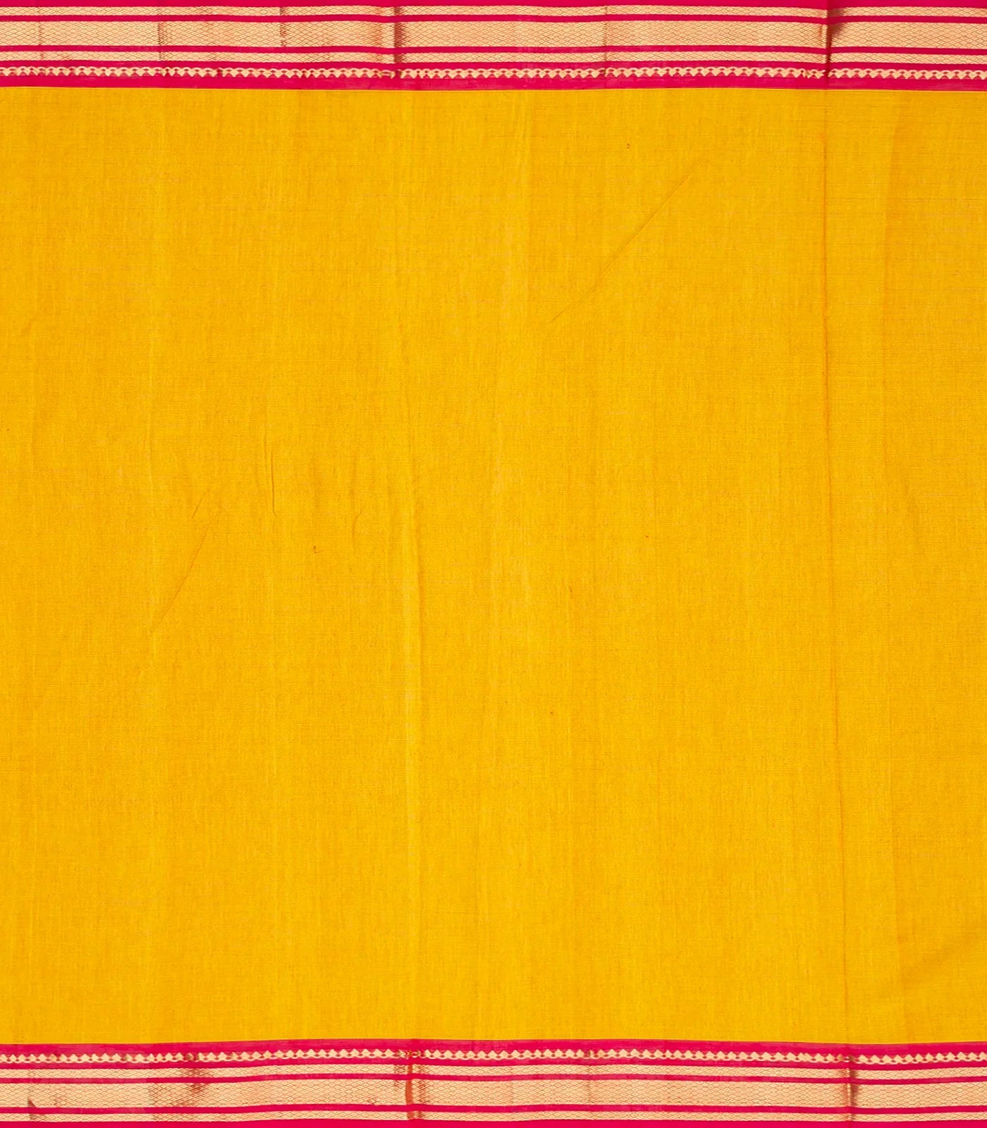 Mustard Handloom Paithani Silk Saree With Kamalam Buttas-Mustard