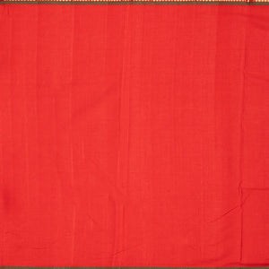 Red Handloom Paithani Silk Saree With Coin Buttas-Red