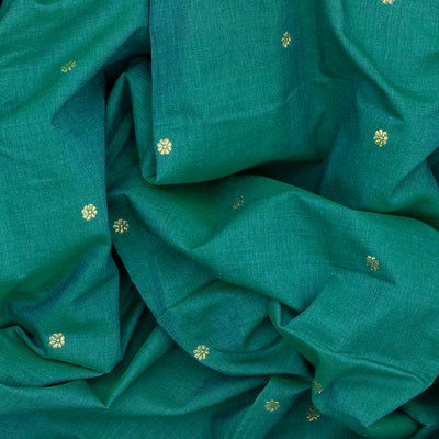 Sea Green Handloom Paithani Silk Saree With Kamalam Buttas-Sea Green