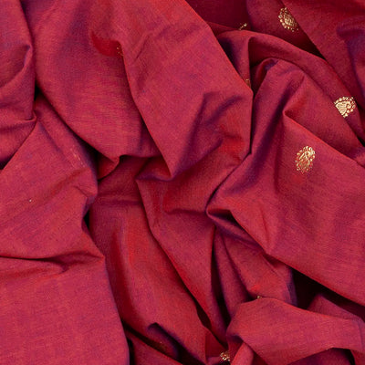 Crimson Handloom Paithani Silk Saree With Mango Buttas-Crimson