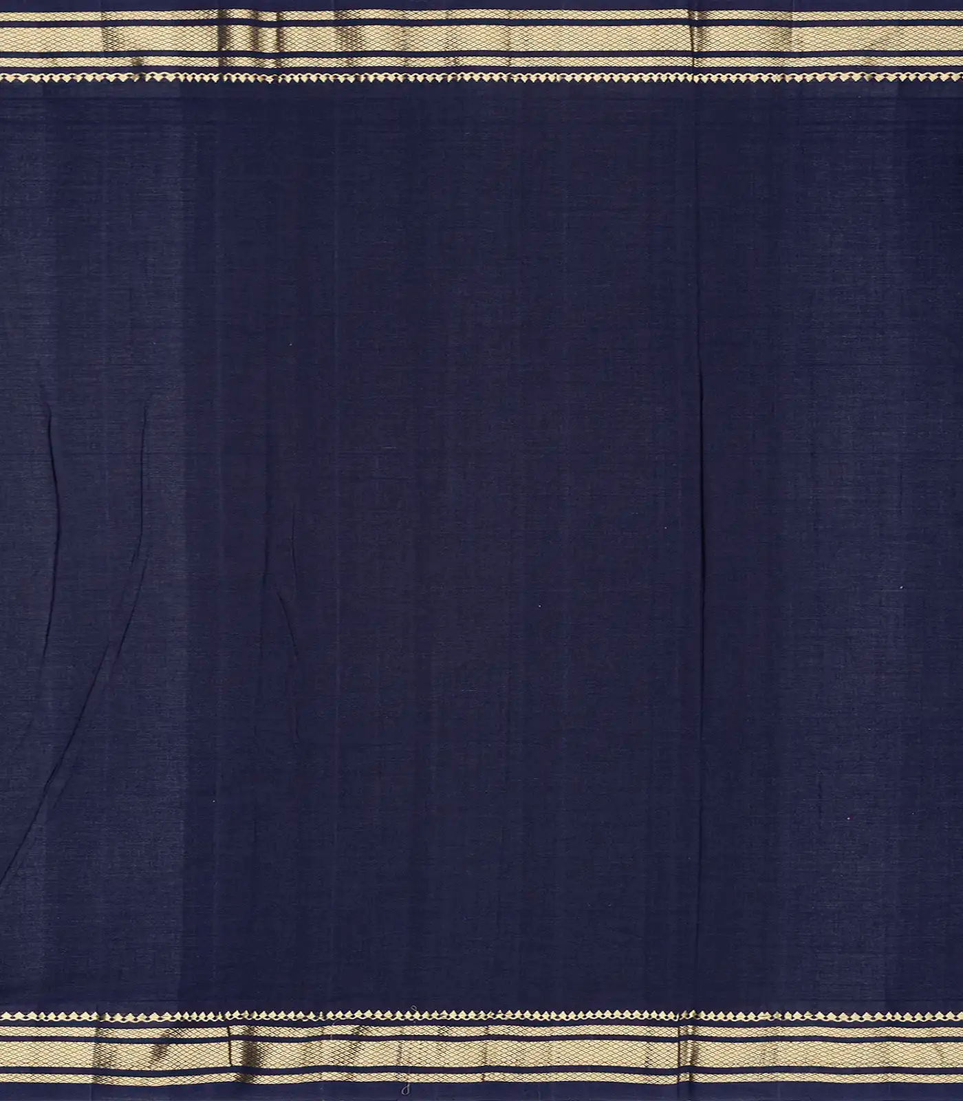 Midnight Blue Handloom Paithani Silk Saree With Kamalam Buttas-Midnight Blue