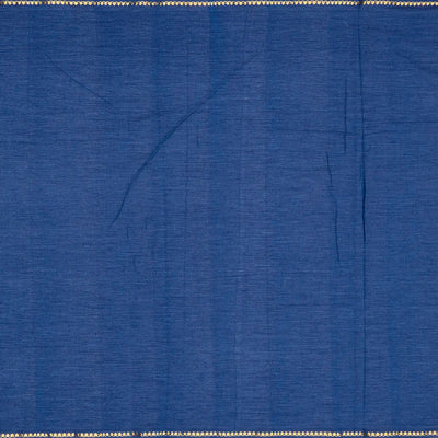 Blue Handloom Paithani Silk Saree With Floral Buttas-Blue