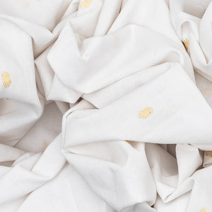 White Handloom Paithani Silk Saree With Mango Buttas-White